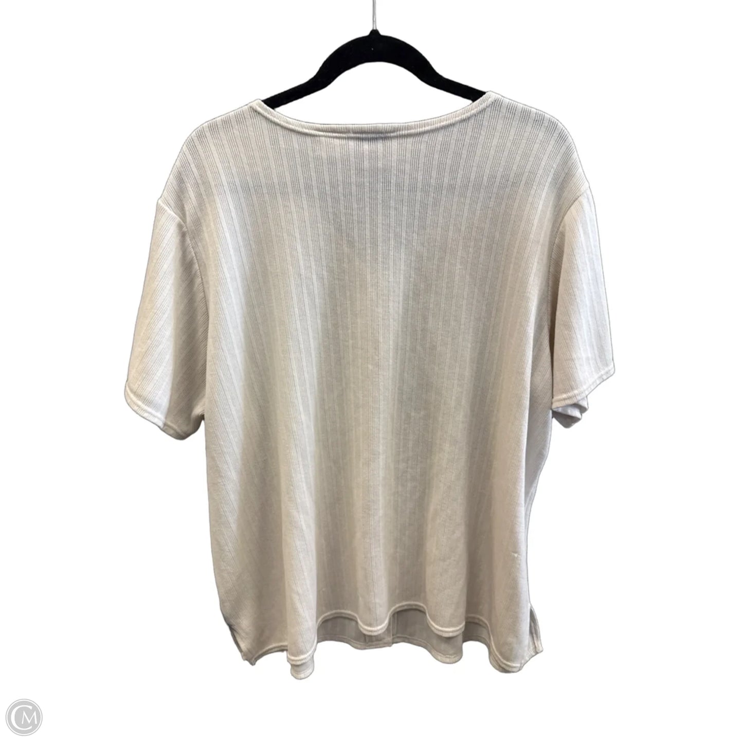 Sweater Short Sleeve By Bentley In Cream, Size: 1x