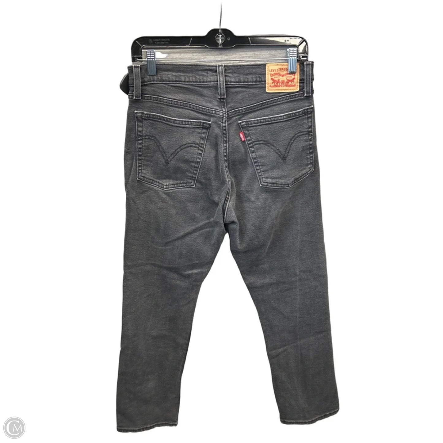 Jeans Straight By Levis In Black Denim, Size: 10