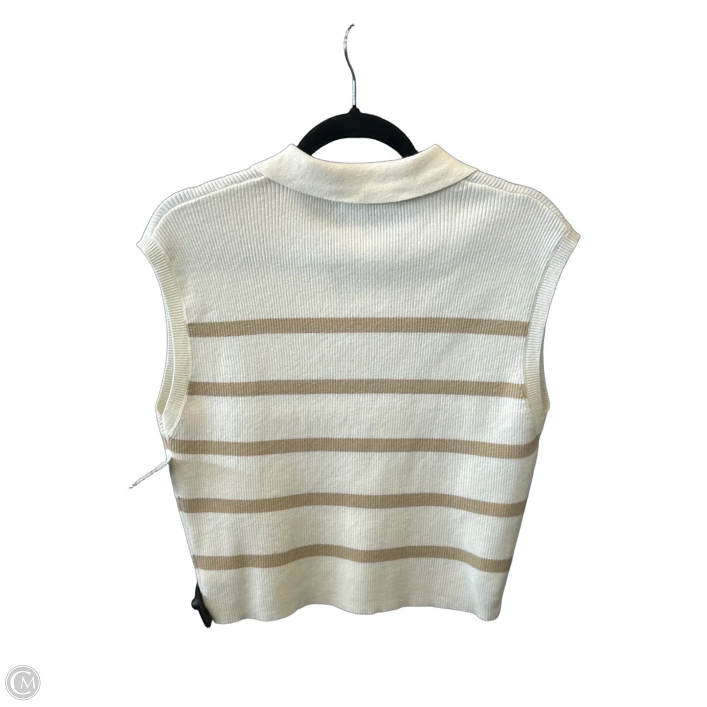 Vest Sweater By Double Zero In Cream, Size: L