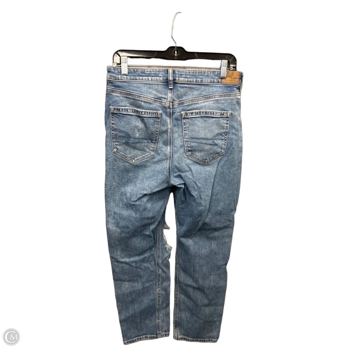 Jeans Straight By American Eagle In Blue Denim, Size: 8