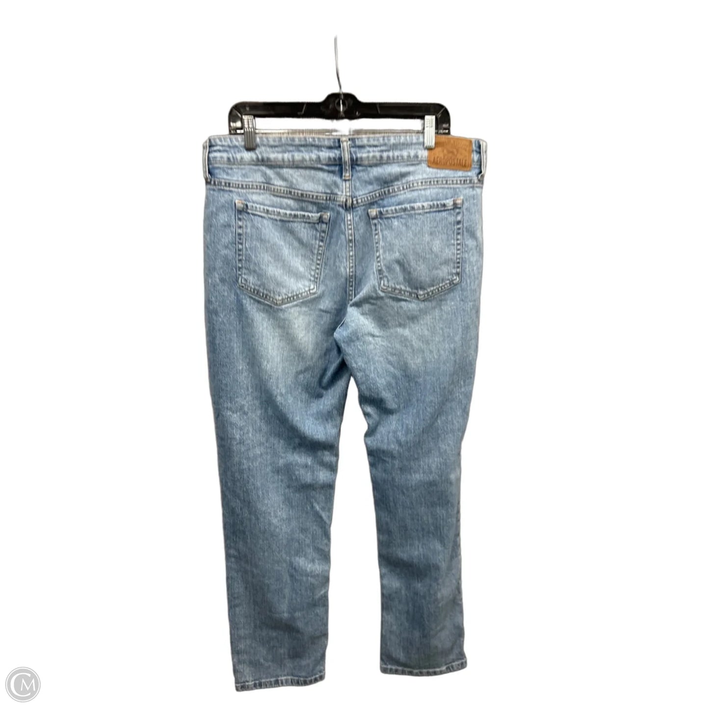 Jeans Straight By Aeropostale In Blue Denim, Size: 14