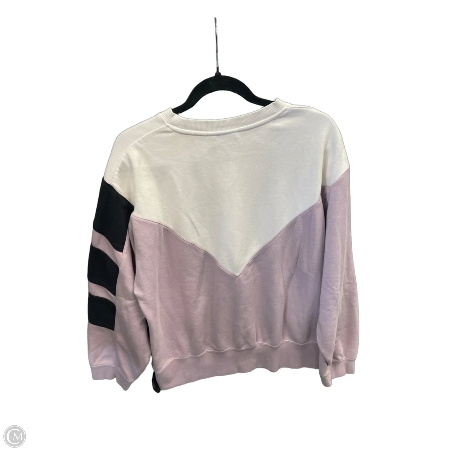 Sweatshirt Crewneck By Adidas In Cream & Purple, Size: S
