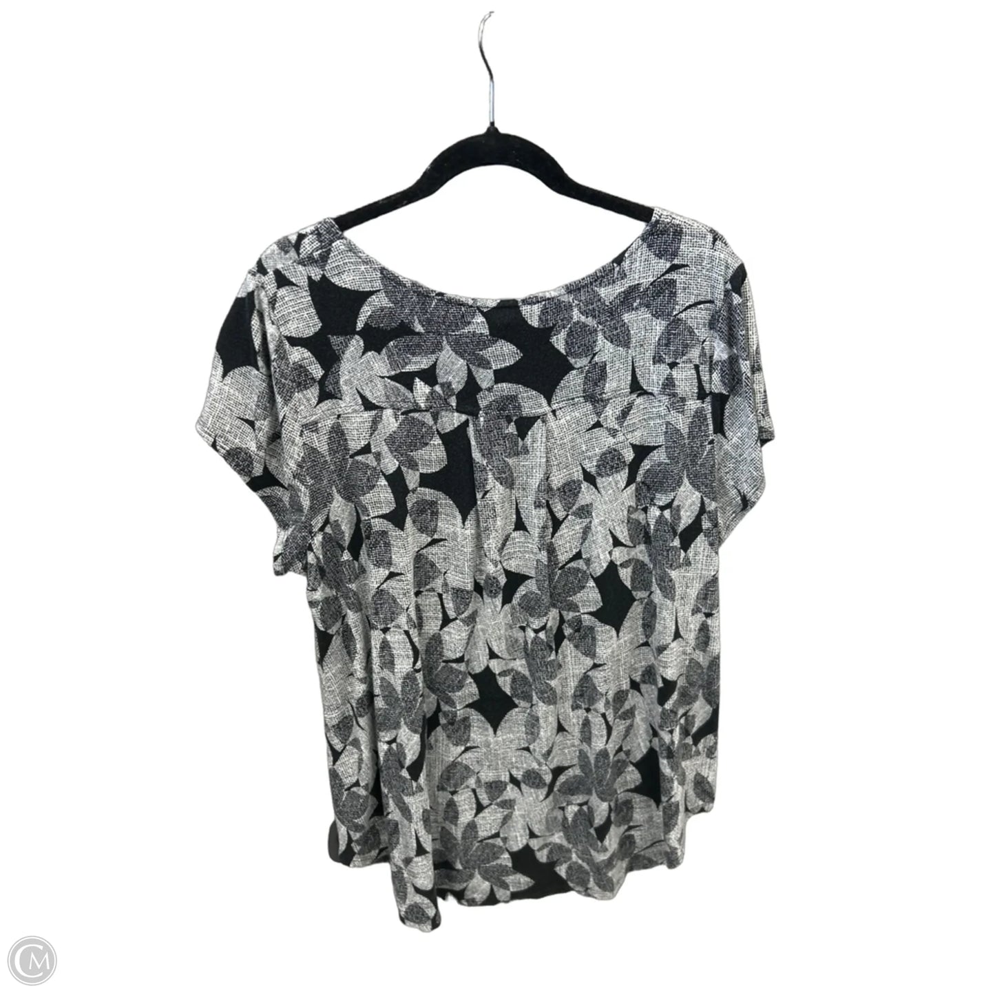 Tunic Short Sleeve By Alfani In Black, Size: Xl