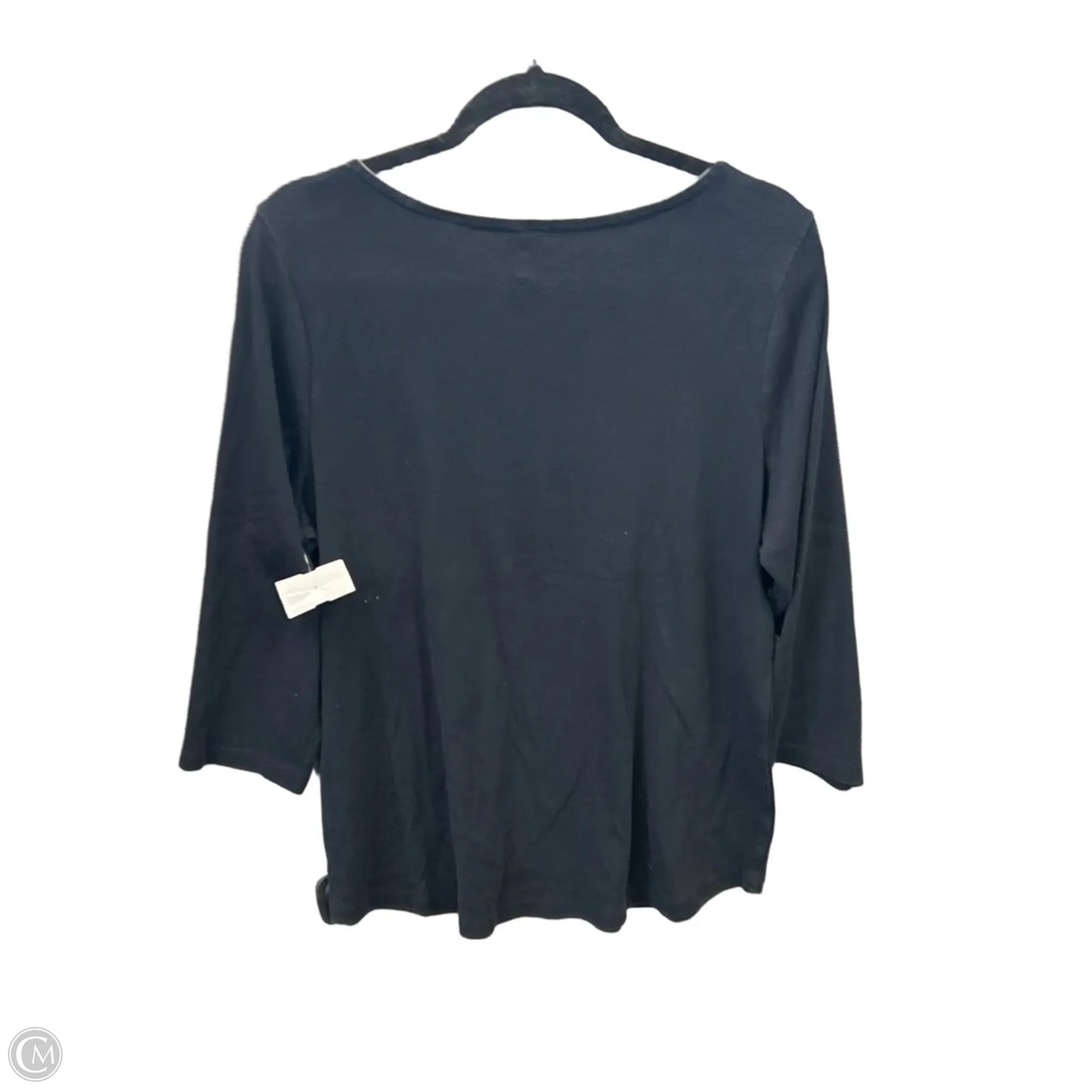 Top Long Sleeve By Charter Club In Black, Size: Xl