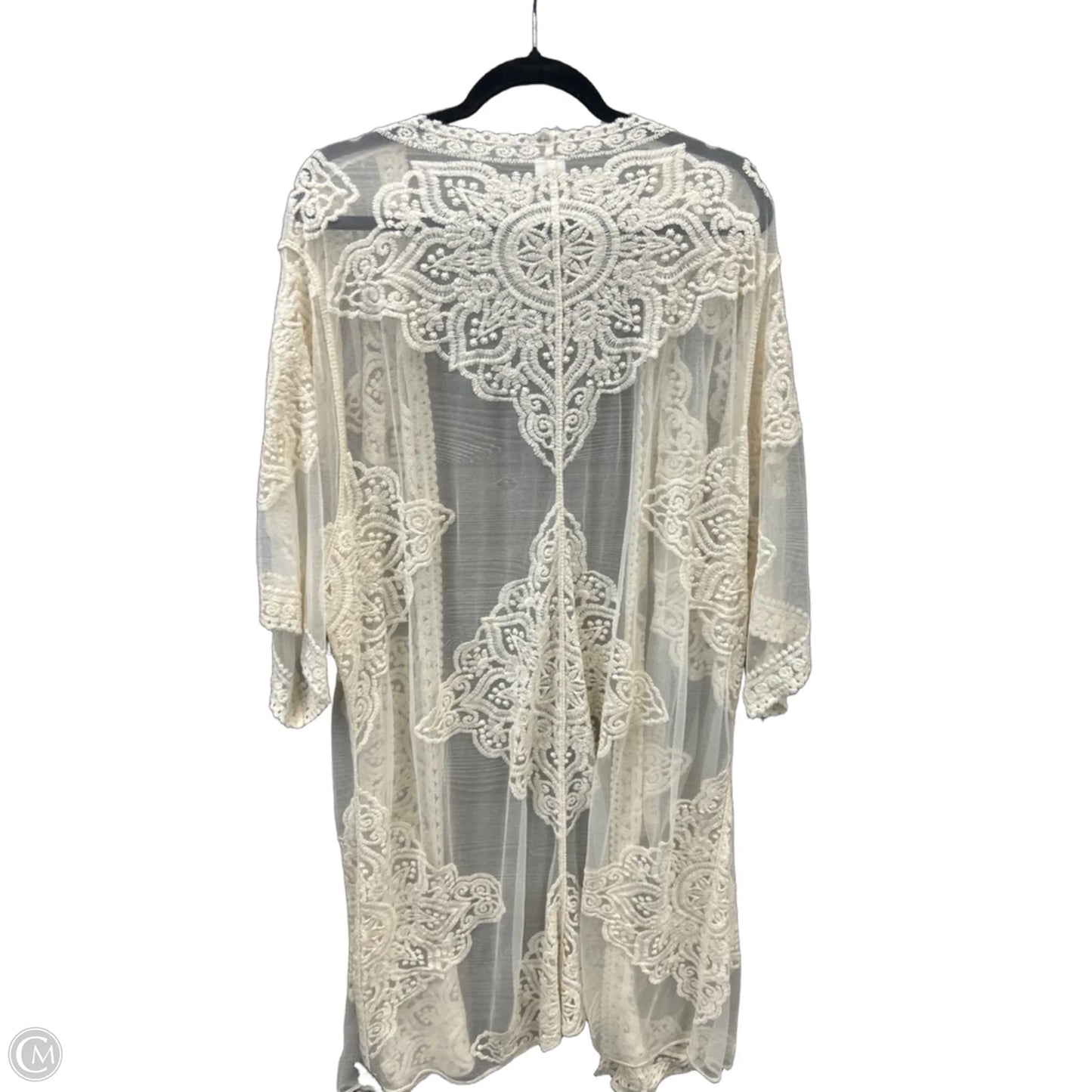 Kimono By Clothes Mentor In Cream, Size: Osfm