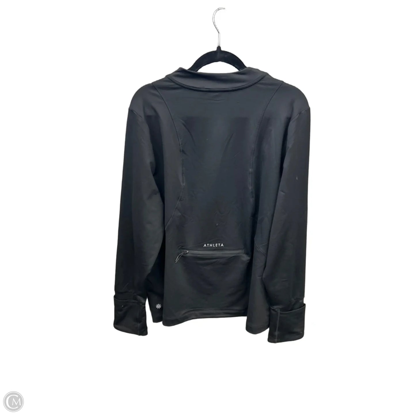 Athletic Top Long Sleeve Collar By Athleta In Black, Size: 2x