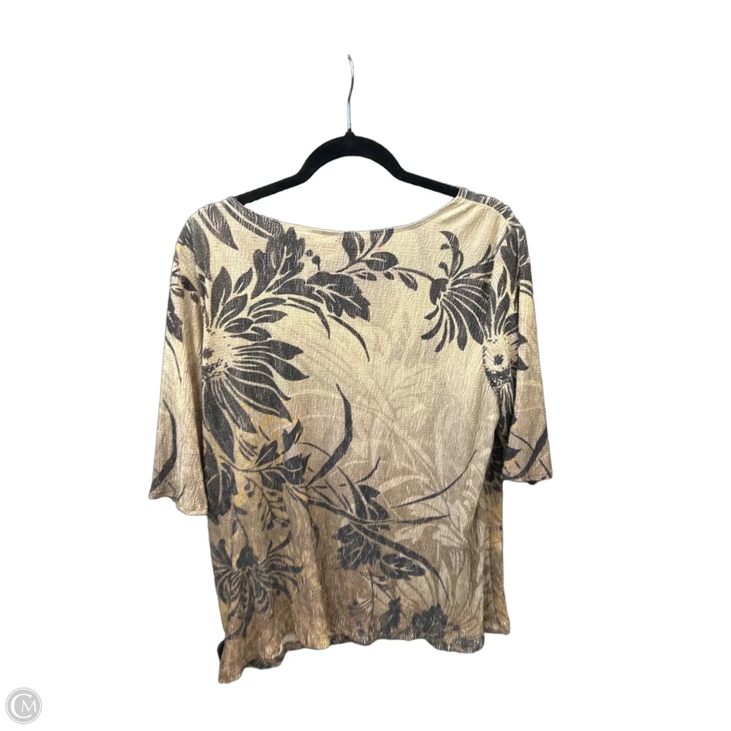 Top Short Sleeve By Coldwater Creek In Tan, Size: 1x