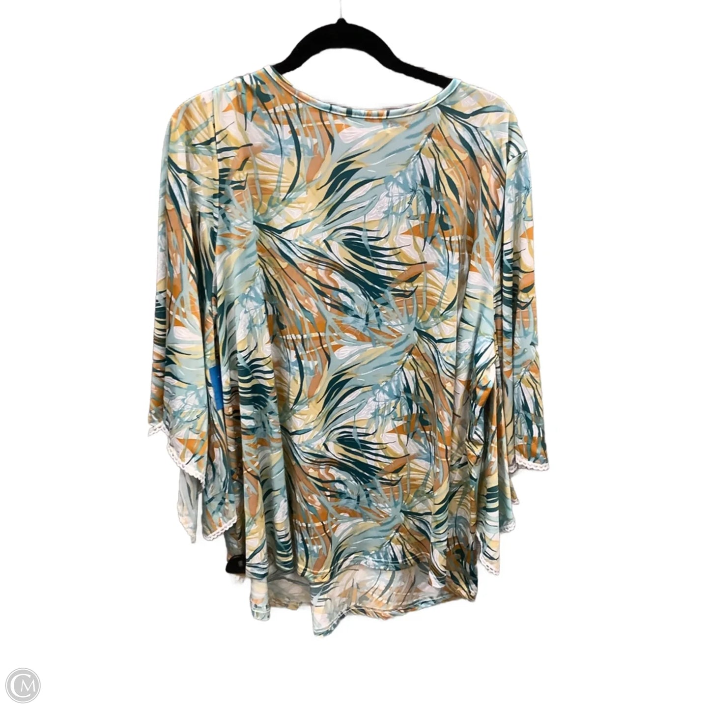 Top 3/4 Sleeve By Clothes Mentor In Blue, Size: 3x