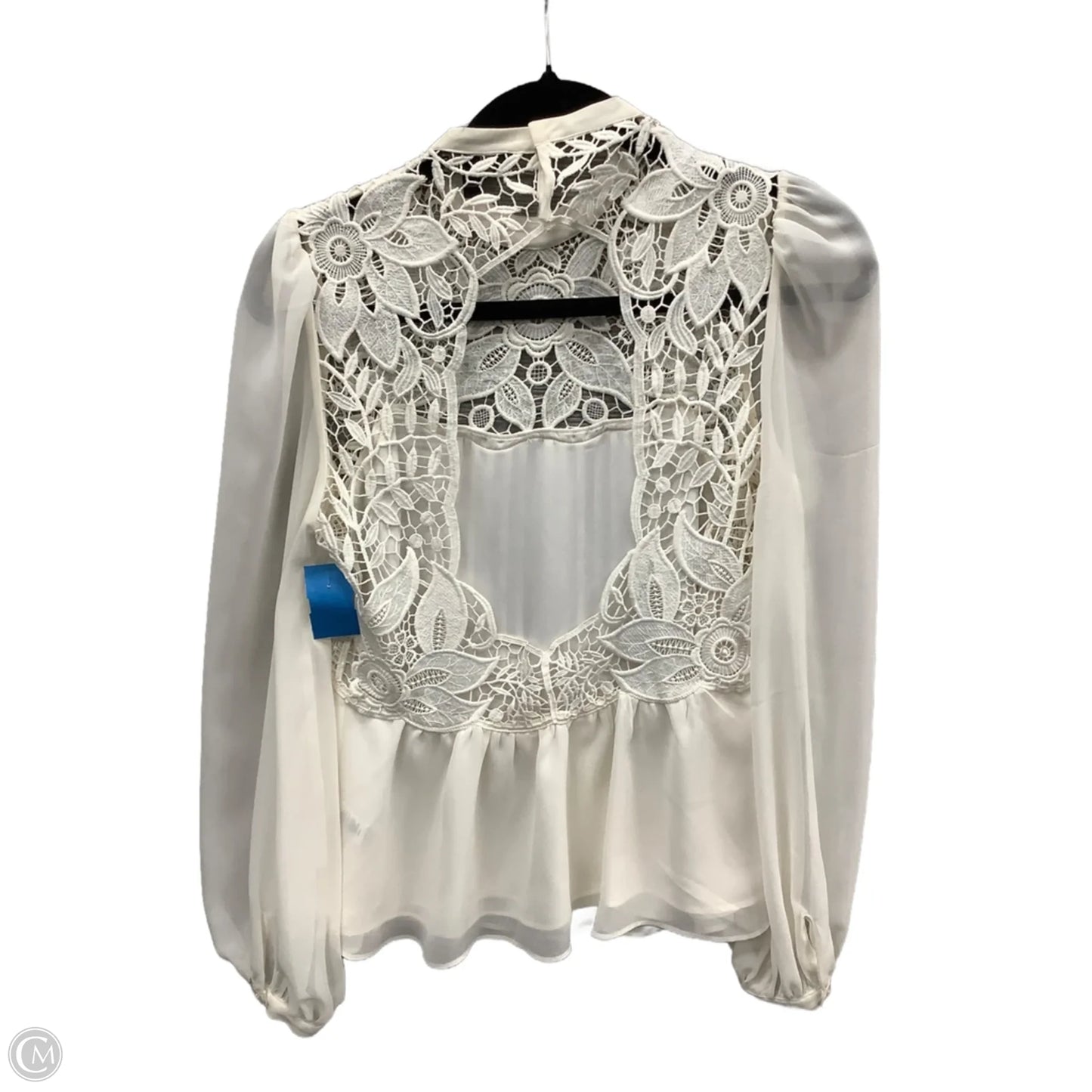 Blouse Long Sleeve By Express In White, Size: S