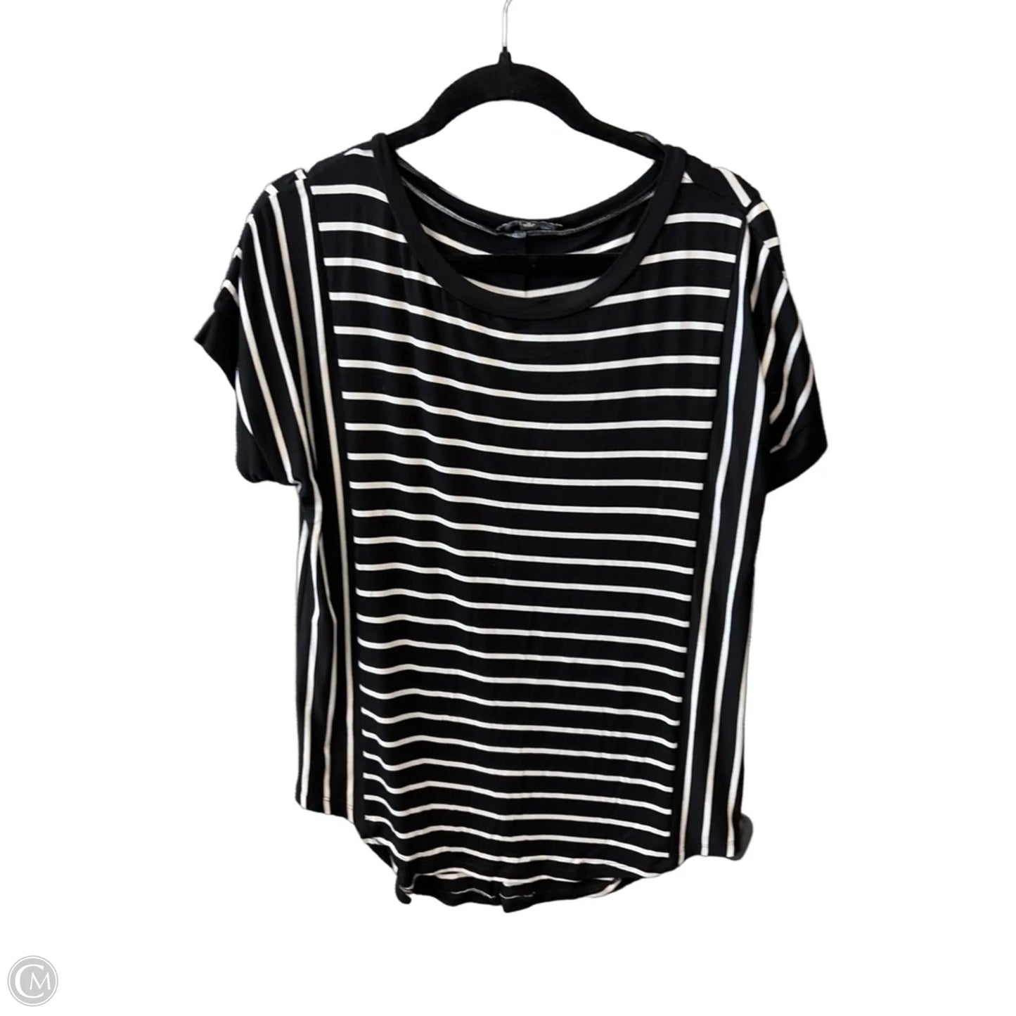 Top Short Sleeve By Cable And Gauge In Striped Pattern, Size: M