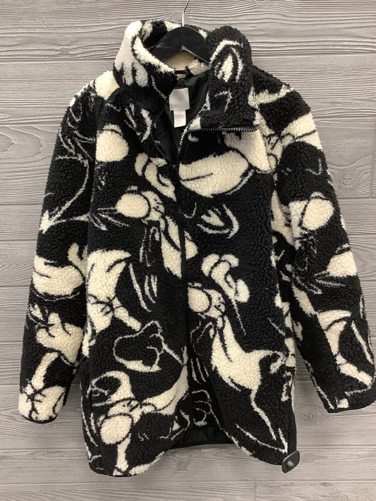 Jacket Fleece By H&m In Black & White, Size: S