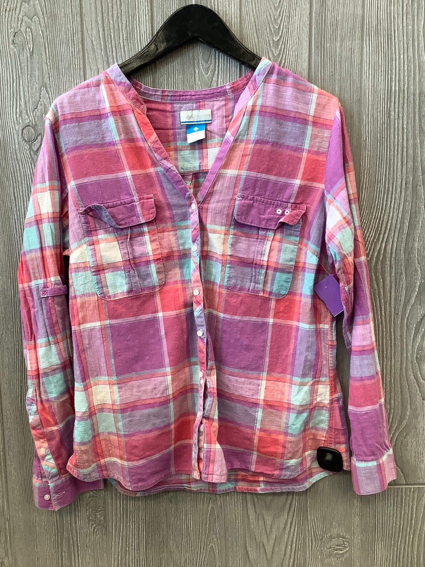 Top Long Sleeve By Columbia In Pink, Size: L