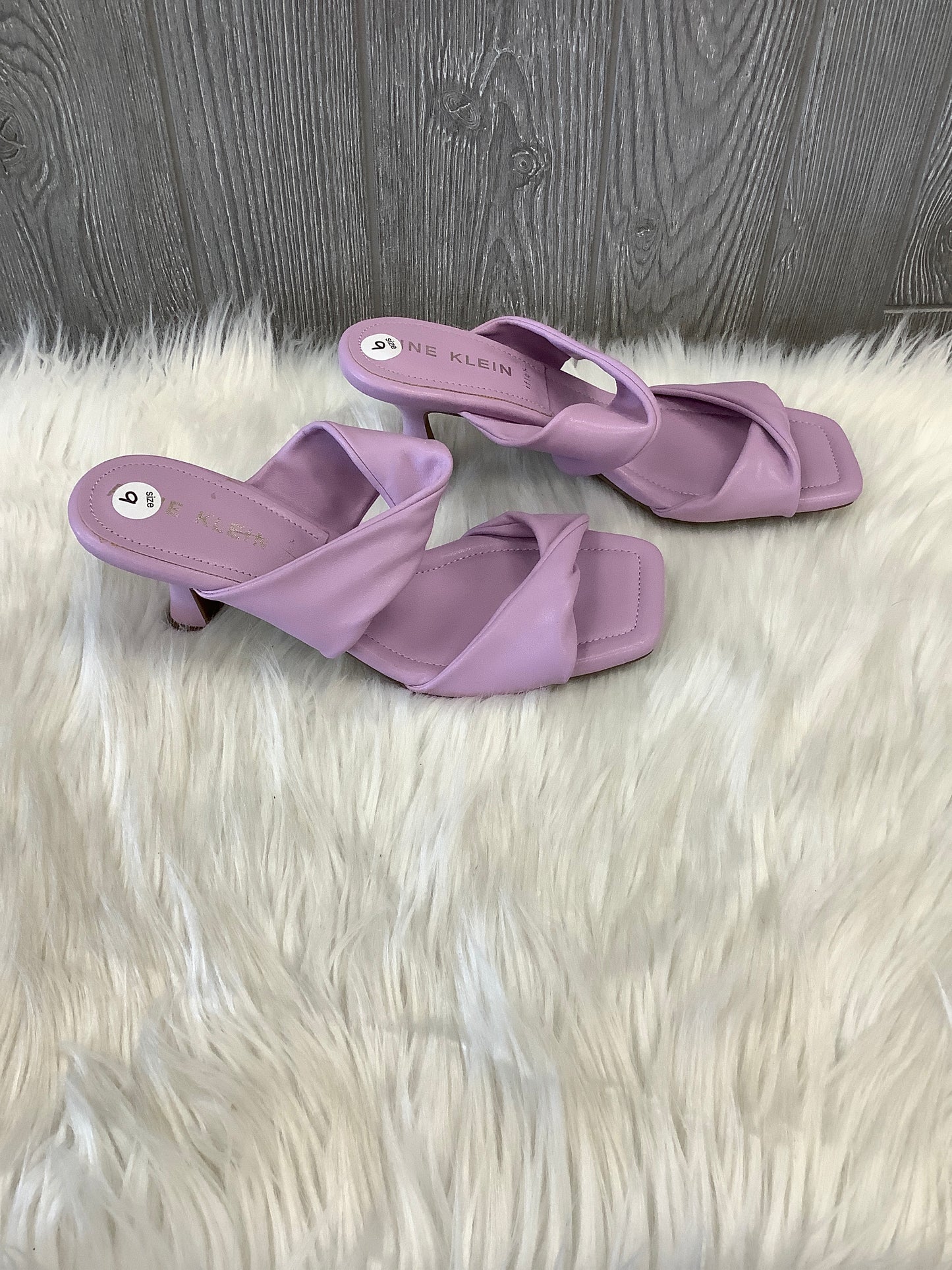 Sandals Heels Kitten By Anne Klein In Purple, Size: 9