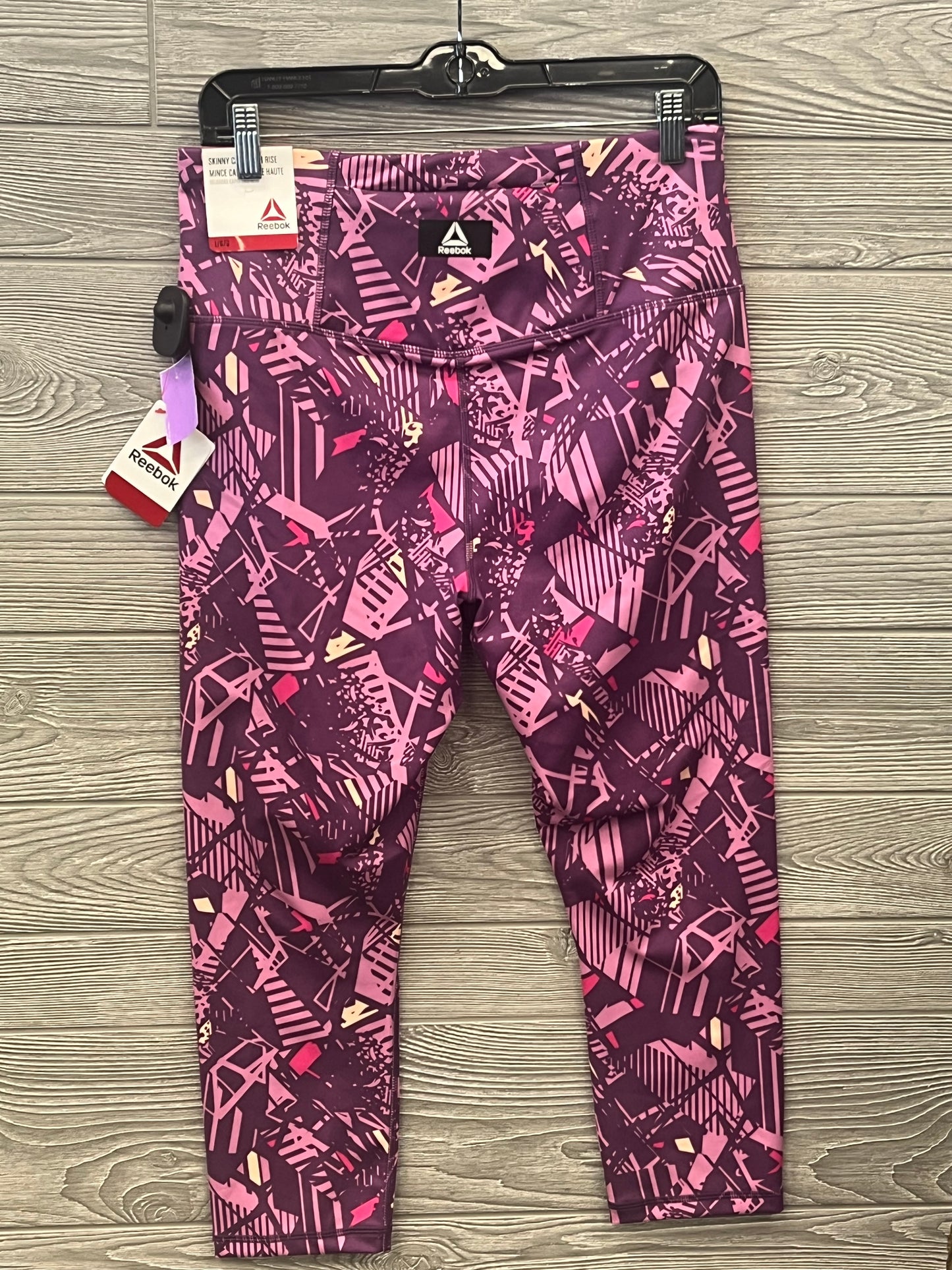 Purple Athletic Leggings Capris Reebok, Size L