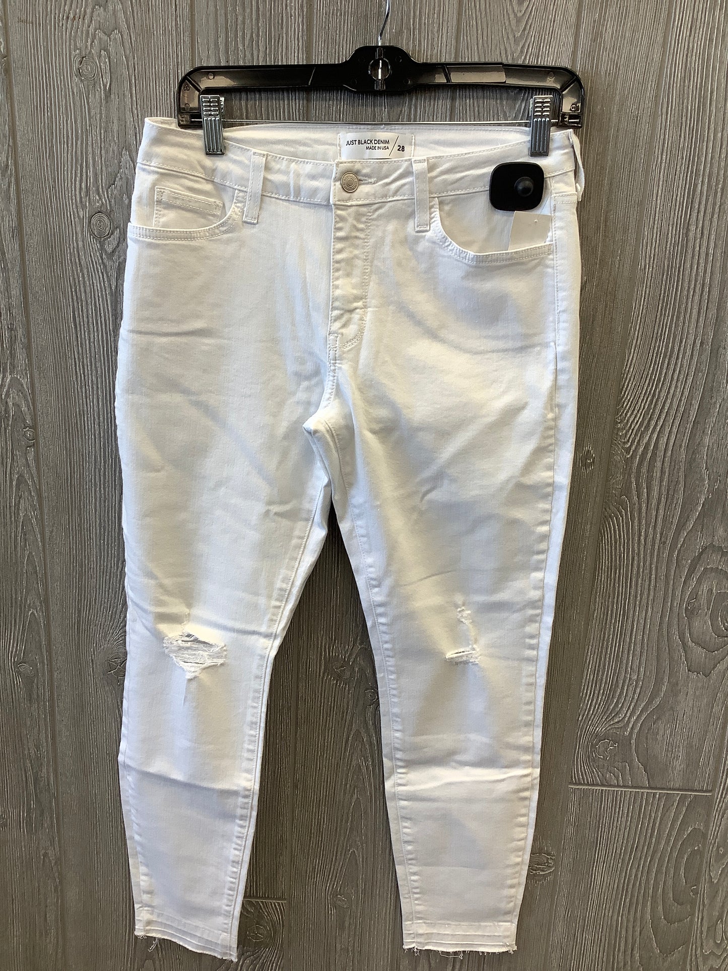 White Denim Jeans Cropped Just Black, Size 6