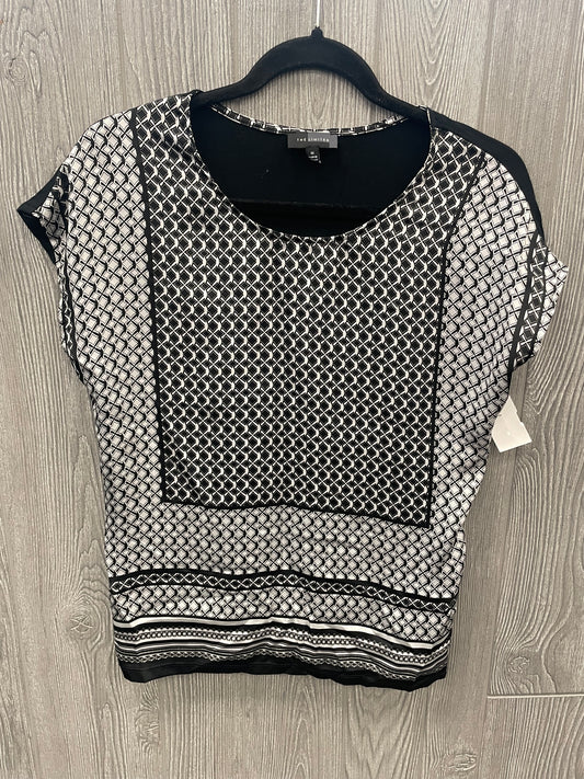 Black & White Blouse Short Sleeve Limited, Size M