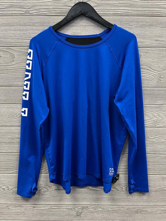 Athletic Top Long Sleeve Crewneck By Pink In Blue, Size: M