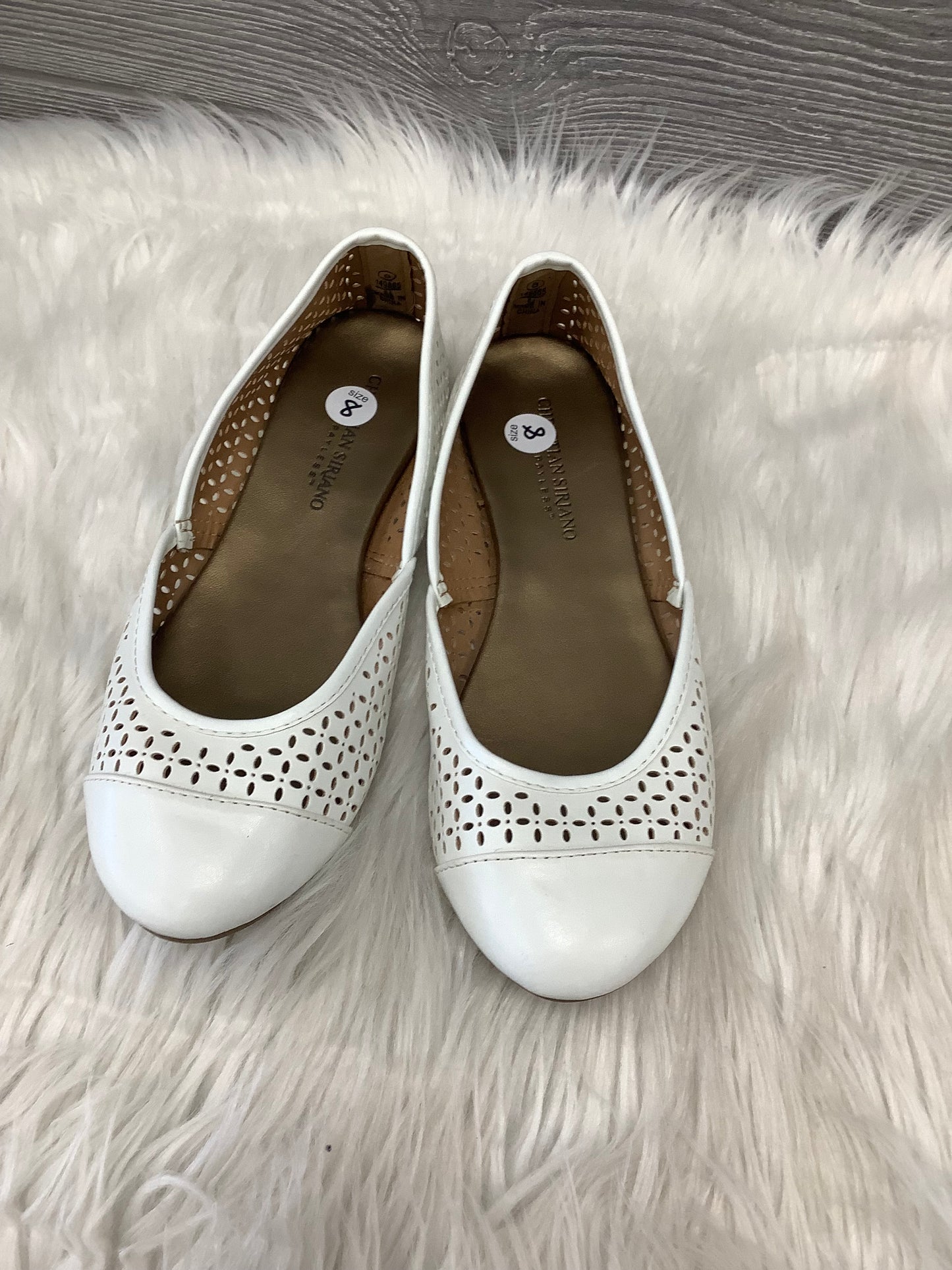 White Shoes Flats Christian Siriano For Payless, Size 8