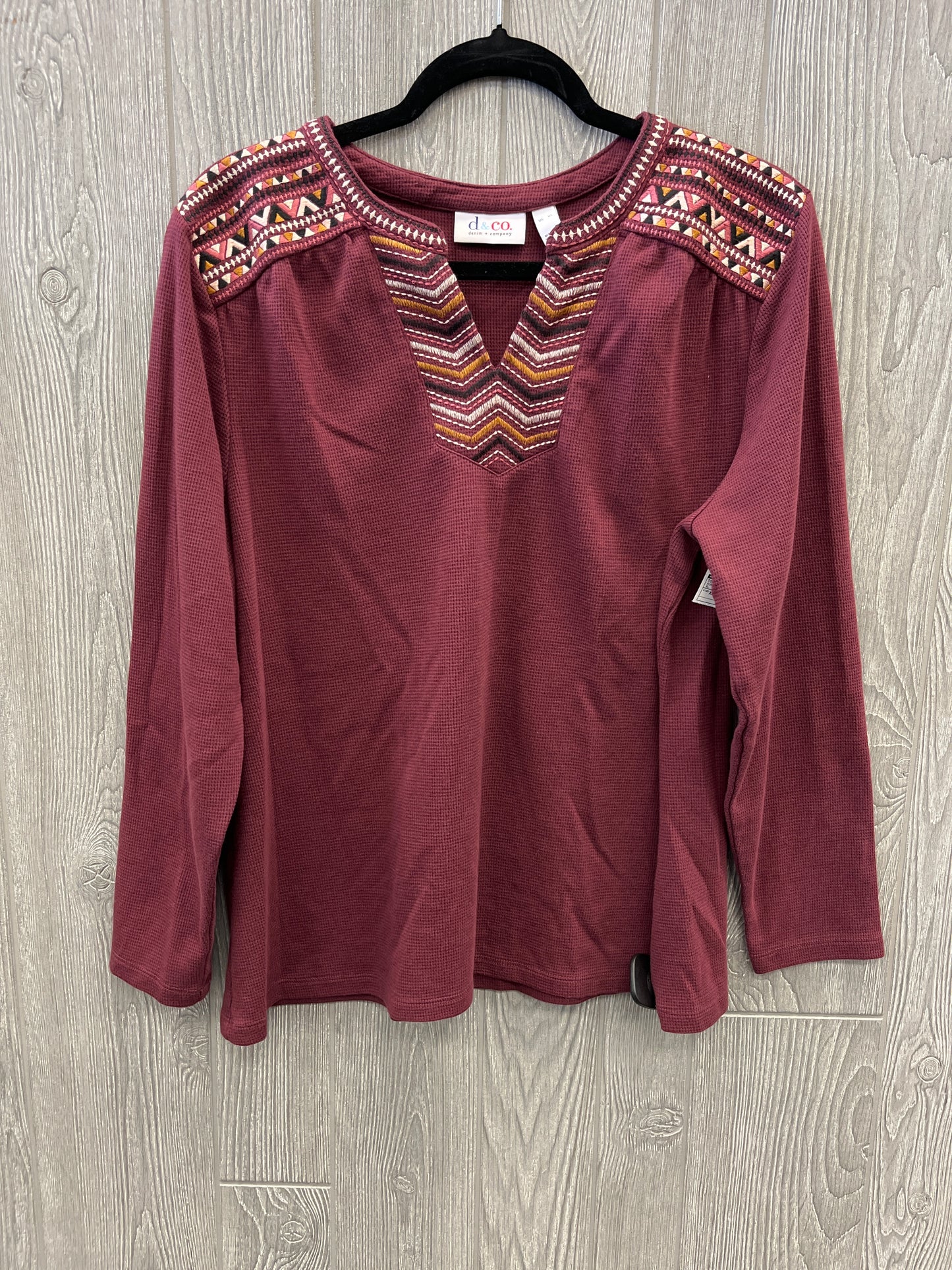 Top Long Sleeve By Denim And Co Qvc In Purple, Size: Xl