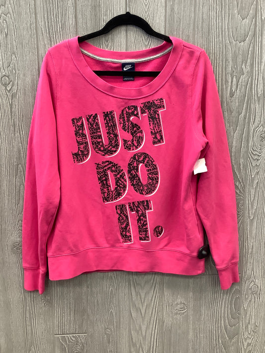 Athletic Sweatshirt Crewneck By Nike Apparel In Pink, Size: Xl