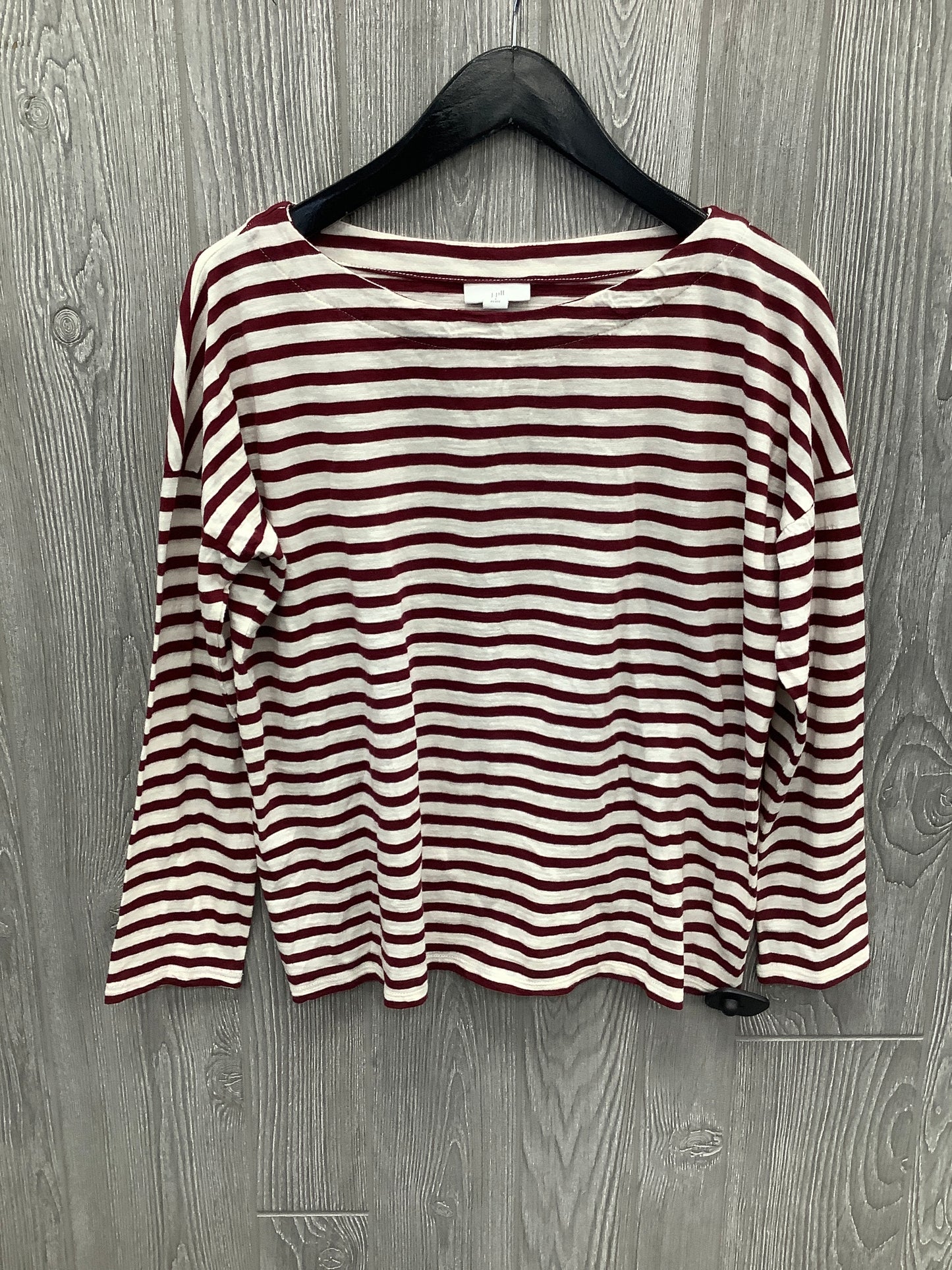 Top Long Sleeve By J. Jill In Red & White, Size: Sp