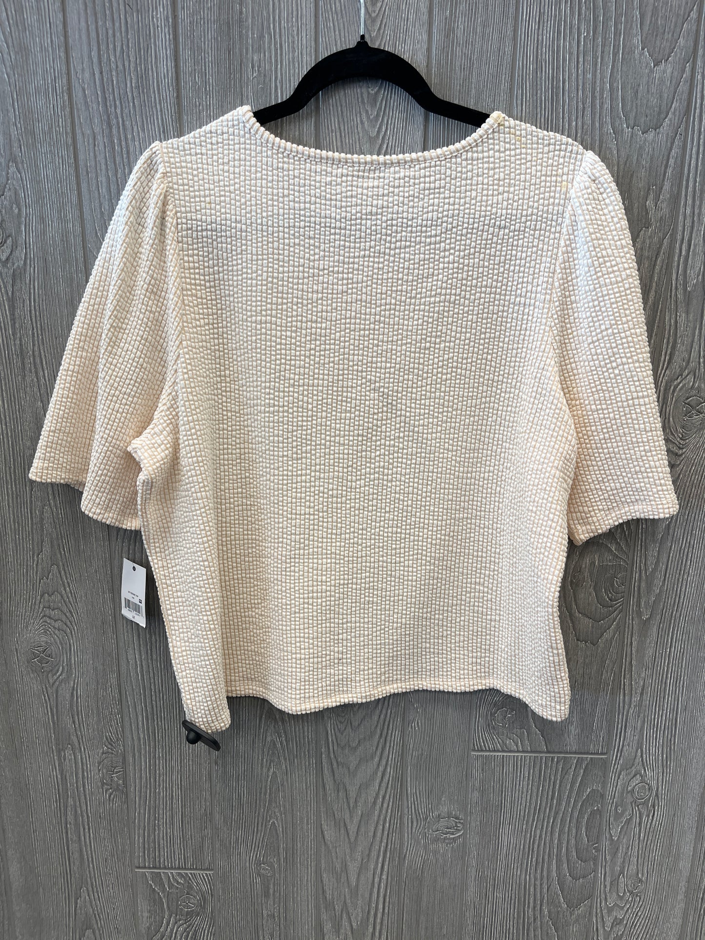 Top Short Sleeve By Ophelia Roe In Beige, Size: 1x