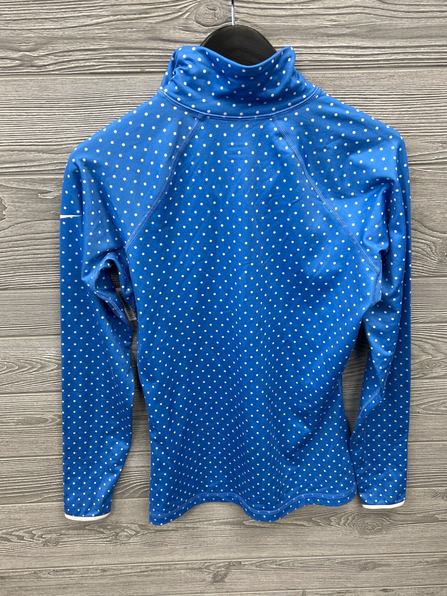 Athletic Top Long Sleeve Collar By Nike Apparel In Blue, Size: M