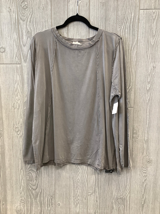 Top Long Sleeve By Easel In Grey, Size: M