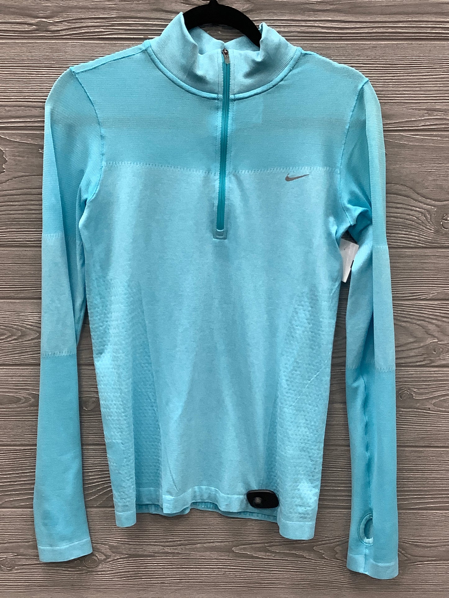 Athletic Top Long Sleeve Collar By Nike Apparel In Blue, Size: M