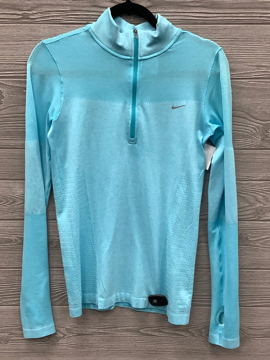 Athletic Top Long Sleeve Collar By Nike Apparel In Blue, Size: M