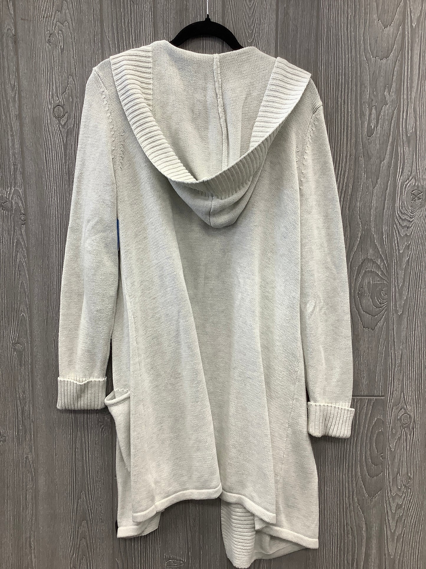 Sweater Cardigan By Tahari By Arthur Levine In Grey, Size: 1x