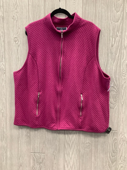 Vest Puffer & Quilted By Karen Scott In Maroon, Size: 3x