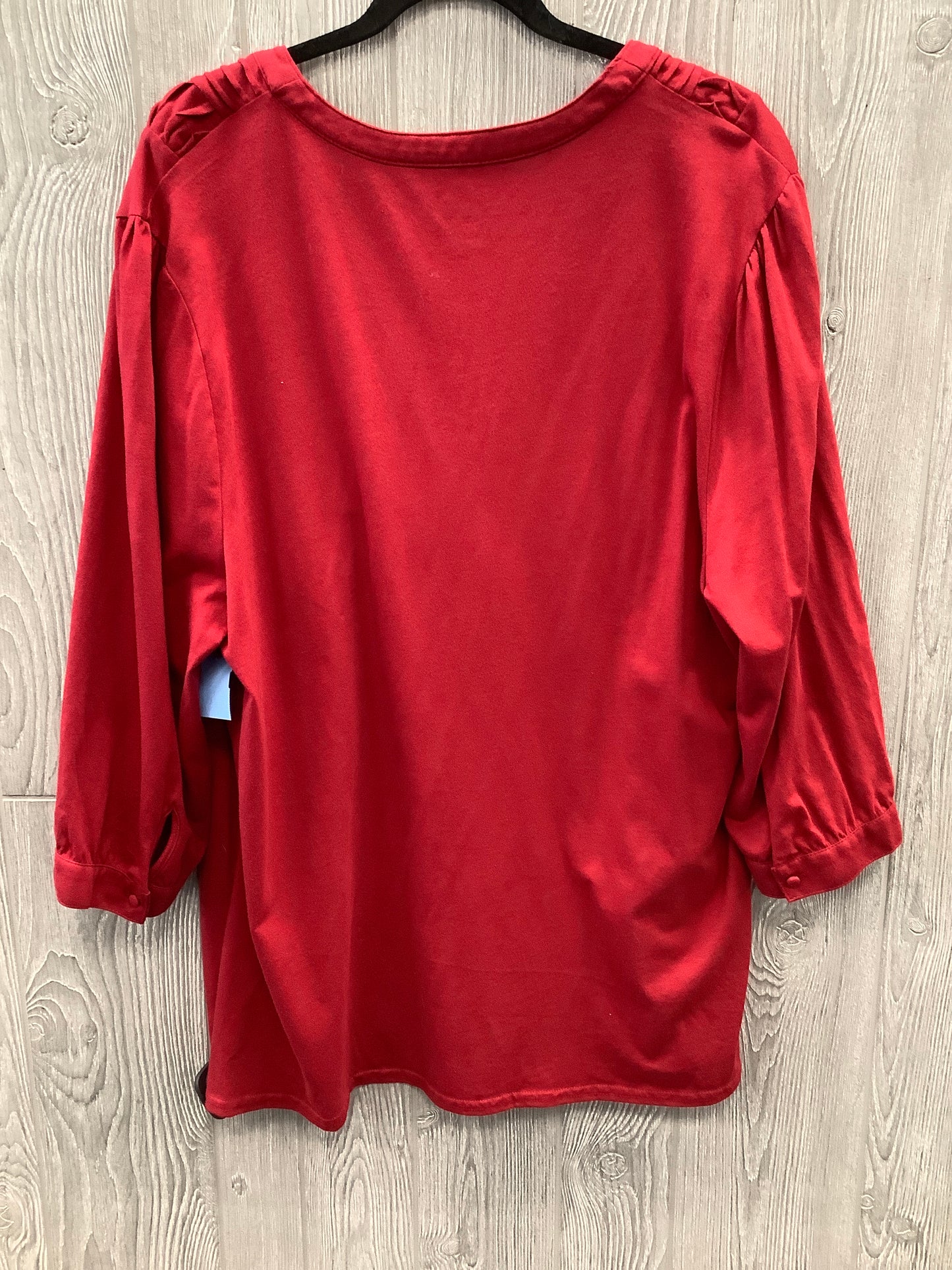 Top 3/4 Sleeve By Kim Rogers In Red, Size: 3x