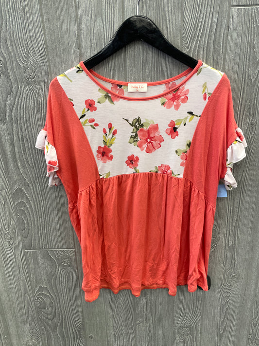 Top Short Sleeve By Cmc In Orange, Size: M