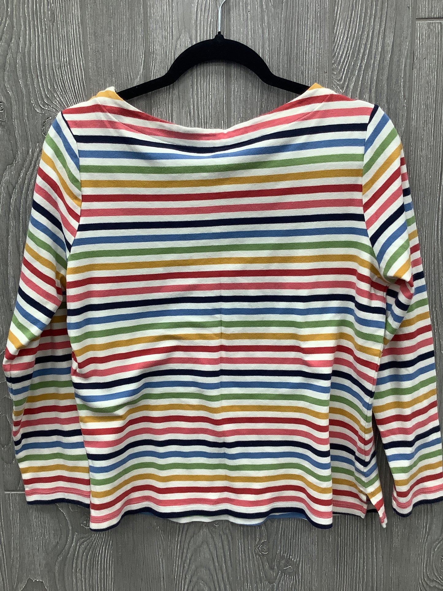 Top Long Sleeve By Appleseeds In Striped Pattern, Size: L