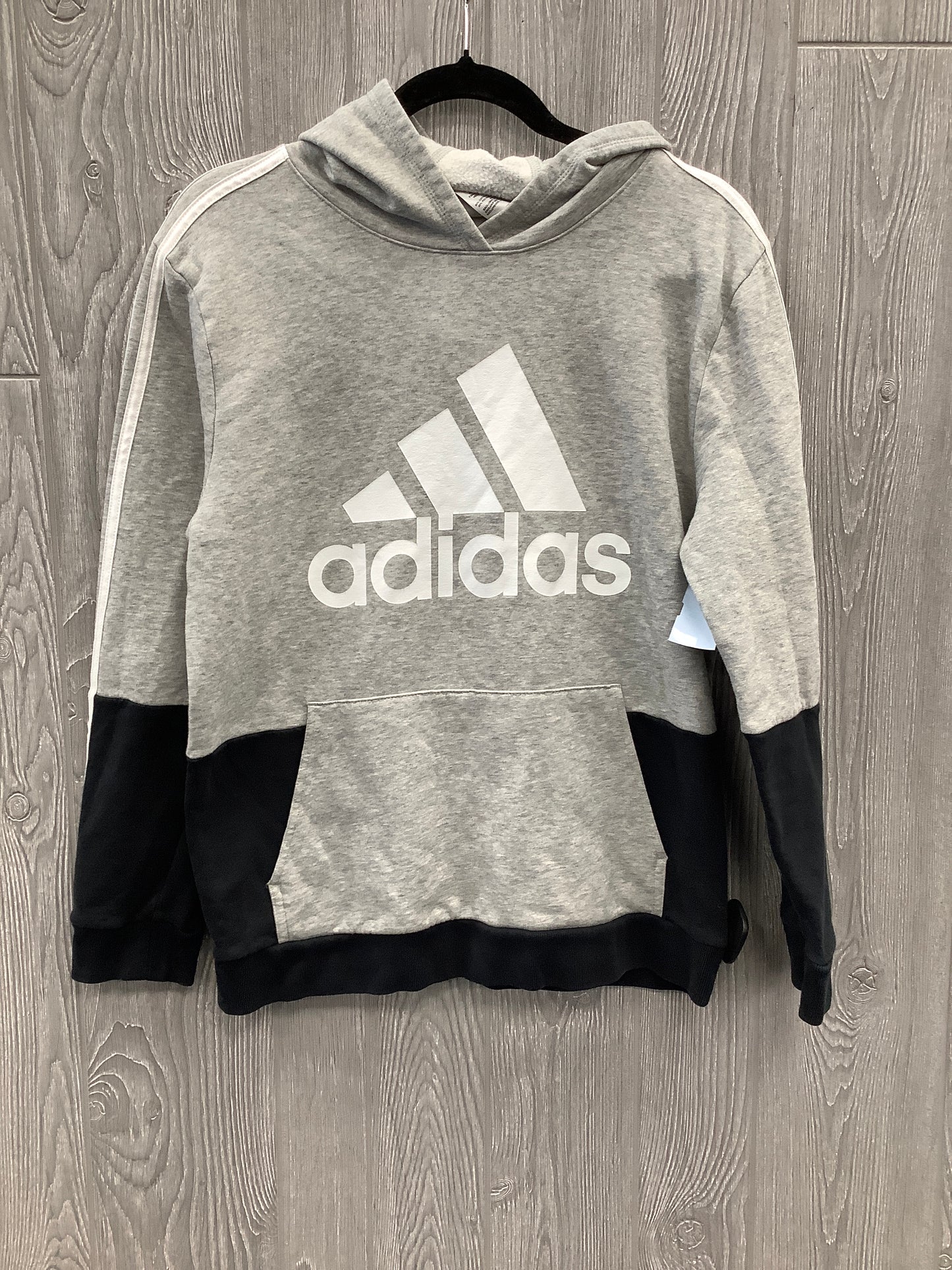 Athletic Sweatshirt Hoodie By Adidas In Grey, Size: S