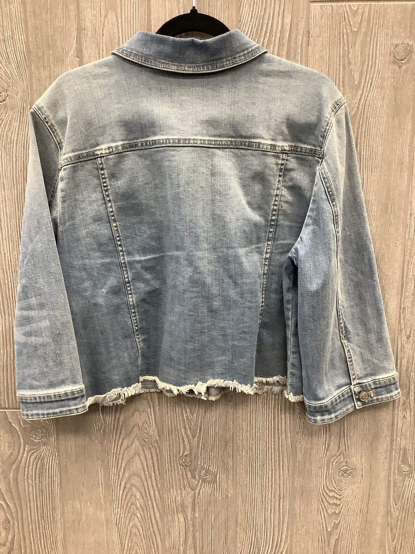 Jacket Denim By Chicos In Blue Denim, Size: Xl