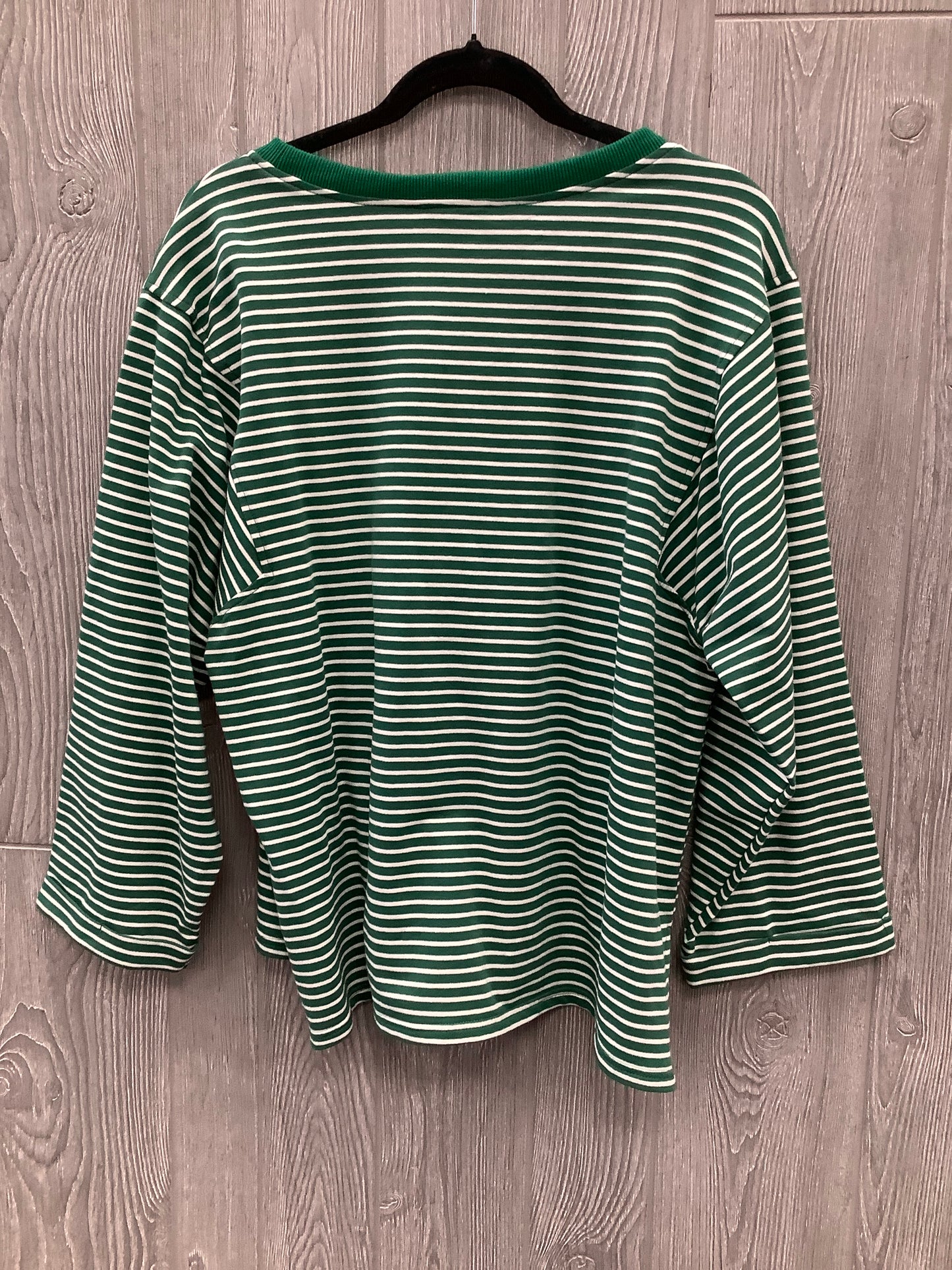 Top Long Sleeve By Cmc In Green, Size: L