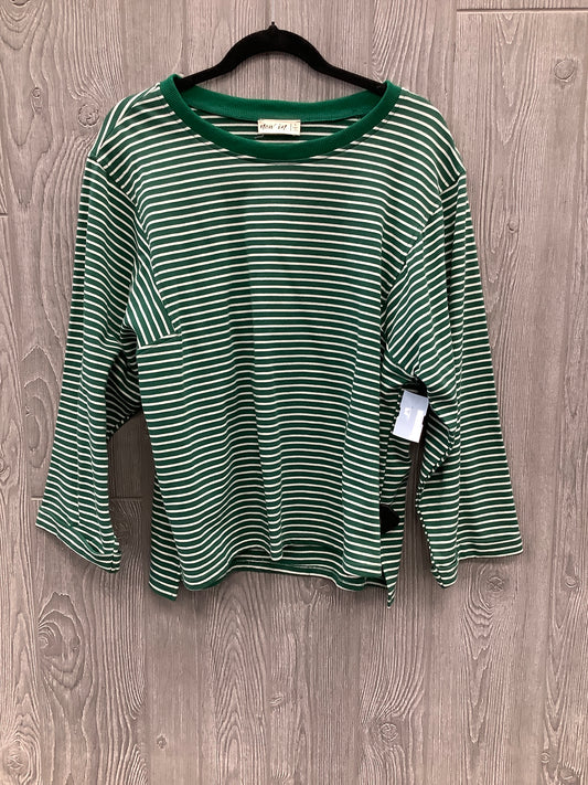 Top Long Sleeve By Cmc In Green, Size: L