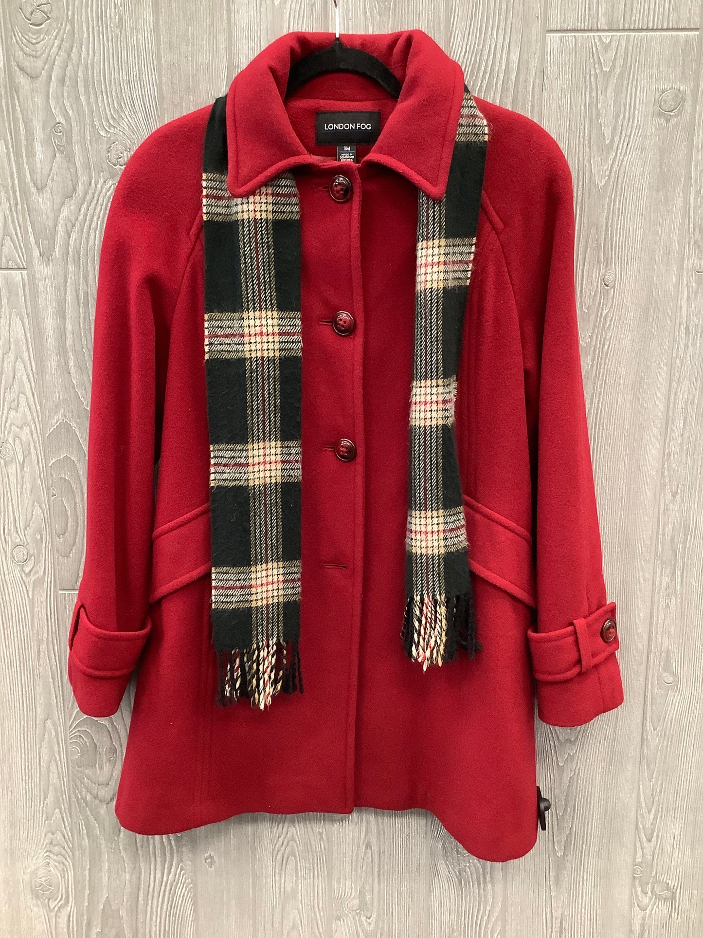 Coat Peacoat By London Fog In Red, Size: S