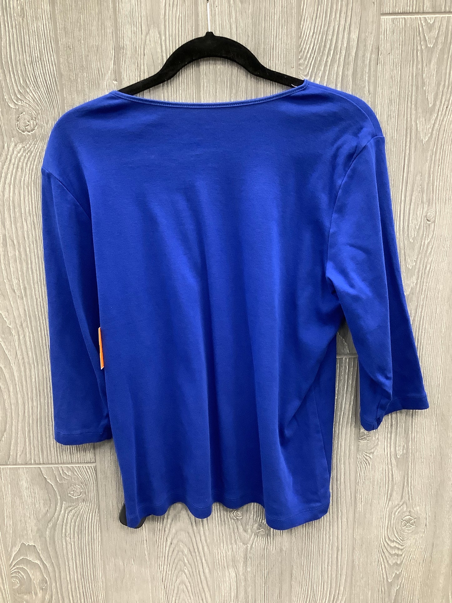 Top 3/4 Sleeve Basic By Christopher And Banks In Blue, Size: Xl
