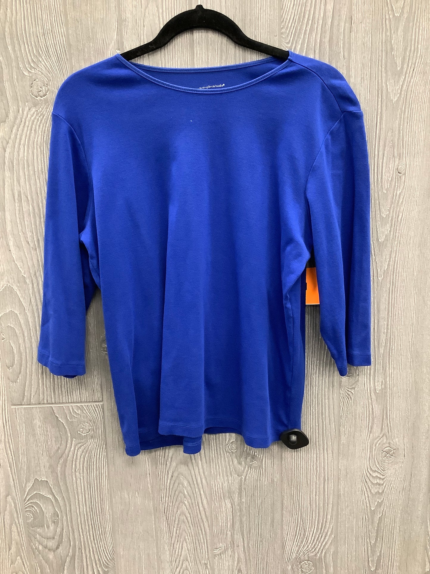 Top 3/4 Sleeve Basic By Christopher And Banks In Blue, Size: Xl