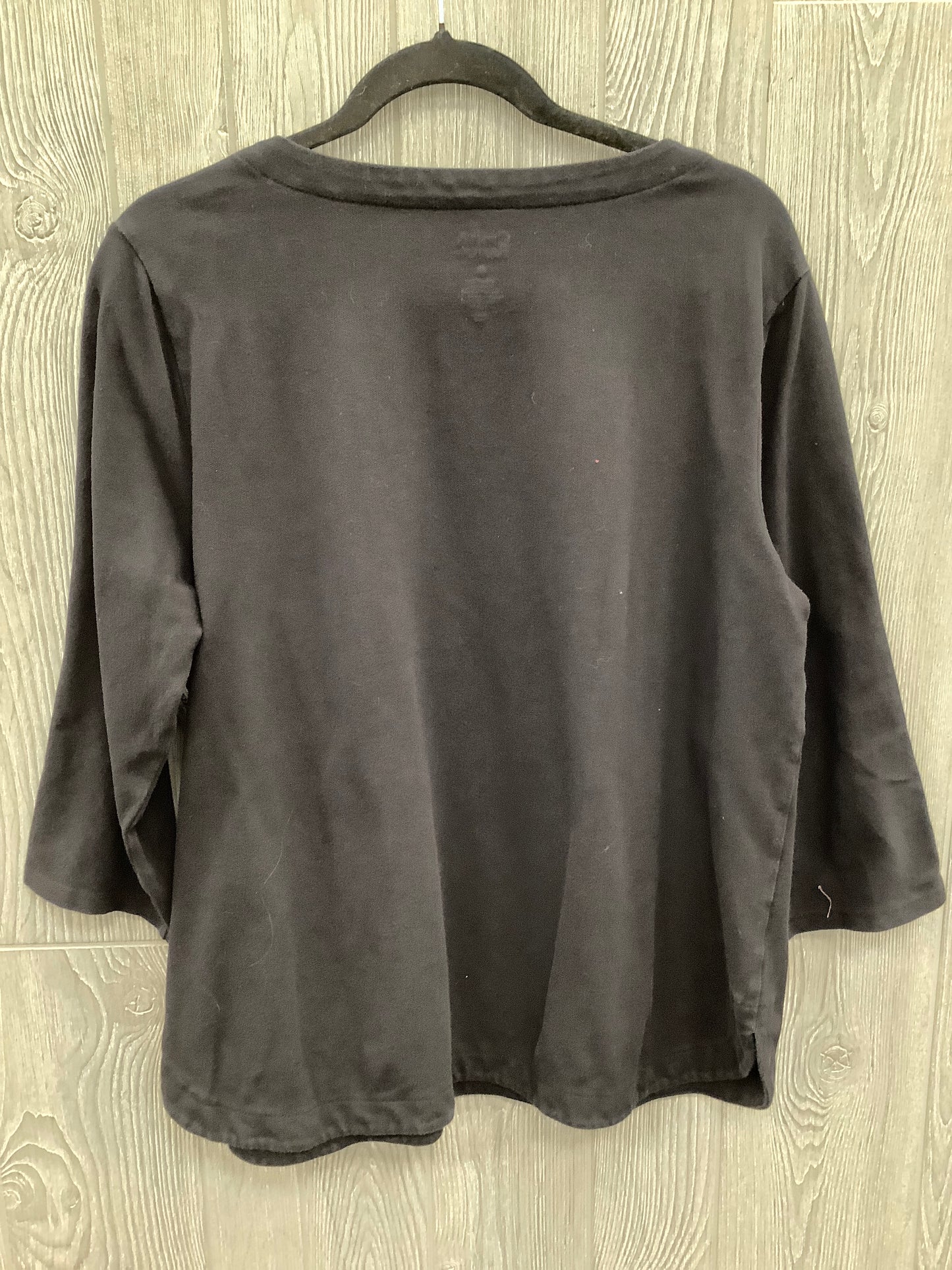 Top 3/4 Sleeve By Croft And Barrow In Black, Size: Xl