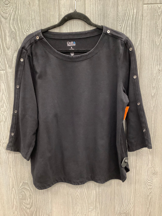 Top 3/4 Sleeve By Croft And Barrow In Black, Size: Xl