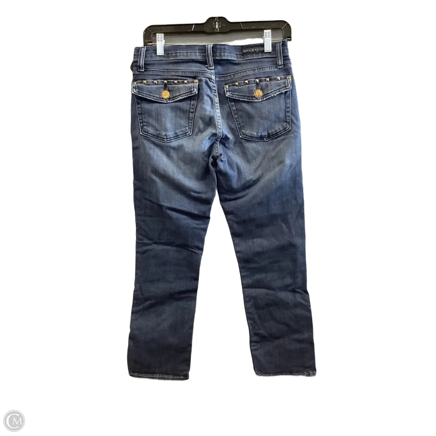 Jeans Cropped By Rock And Republic In Blue Denim, Size: 8