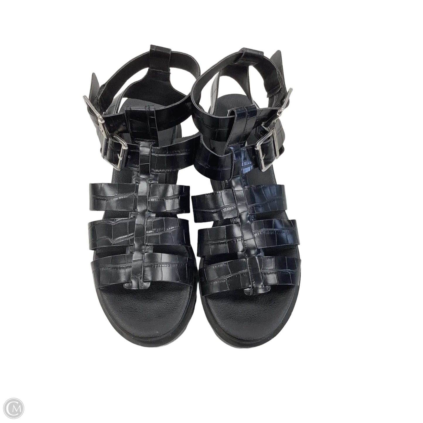 Sandals Heels Platform By Steve Madden In Black, Size: 8