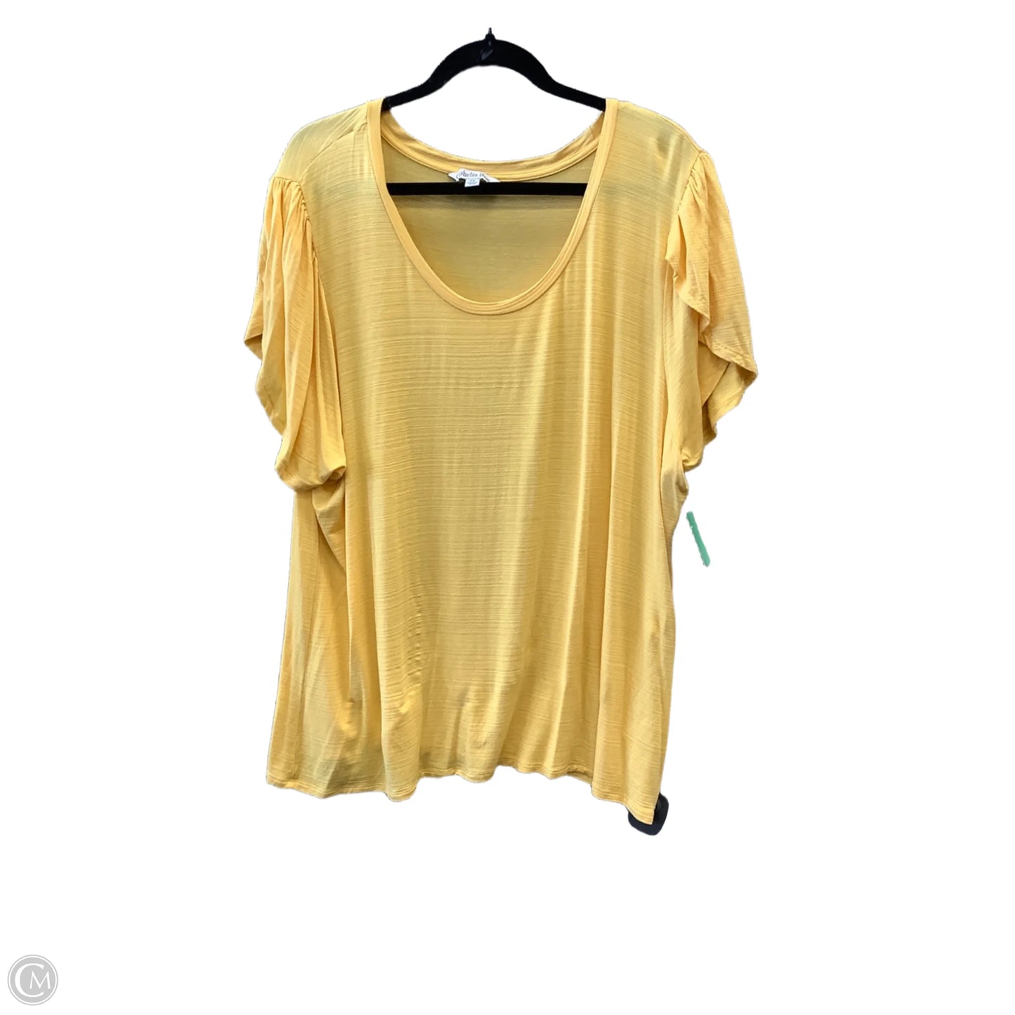 Top Short Sleeve By Ophelia Roe In Yellow, Size: 2x