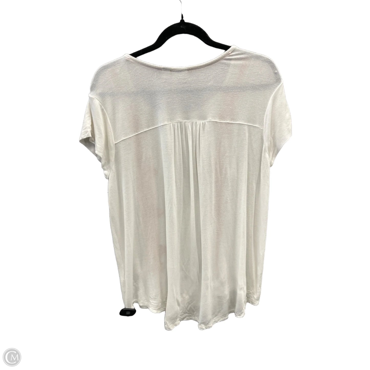 Top Short Sleeve By Cato In White, Size: L