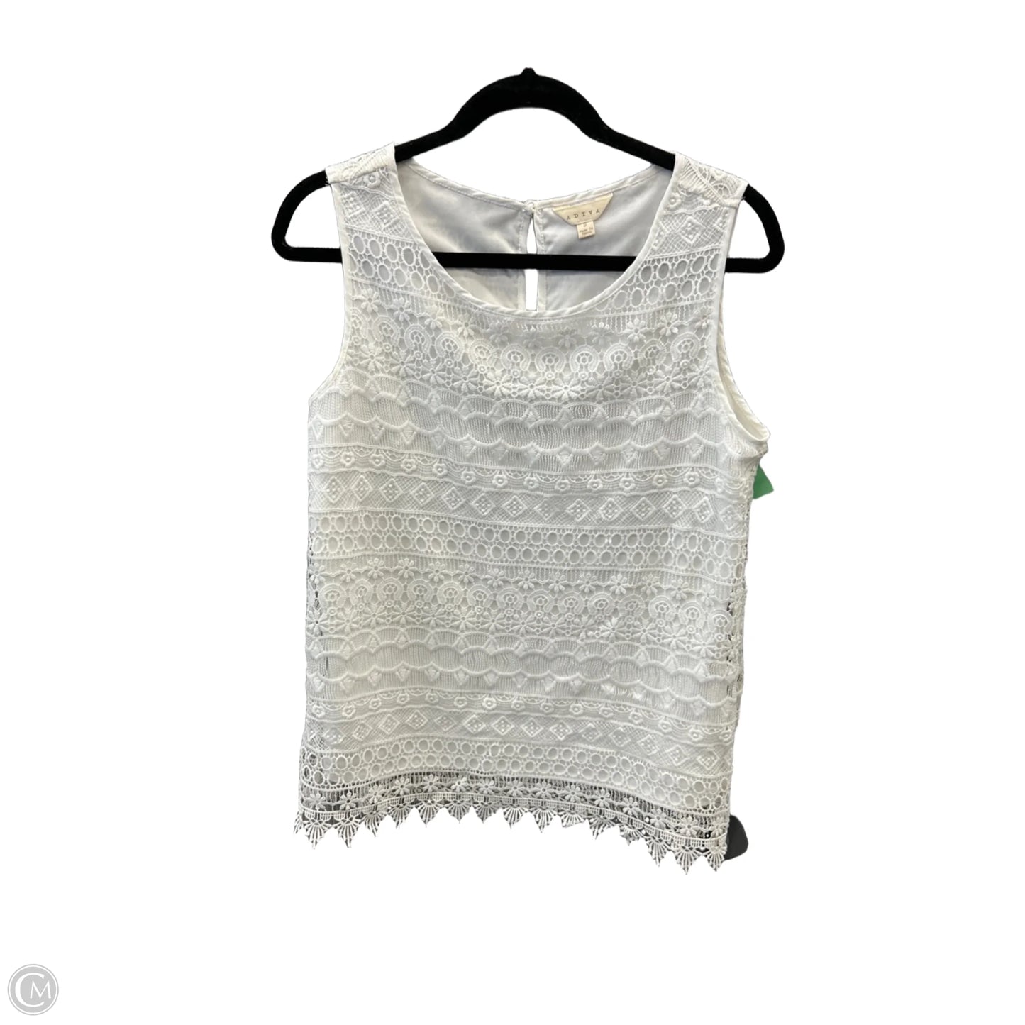 Blouse Sleeveless By Adiva In White, Size: S