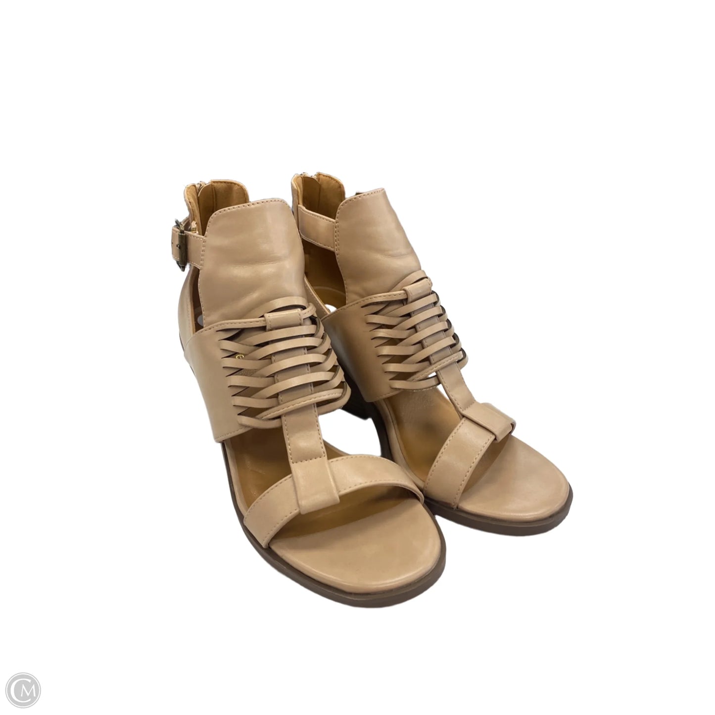 Sandals Heels Wedge By Maurices In Tan, Size: 9